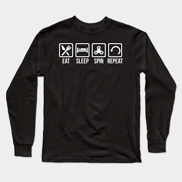 Eat Sleep Spin Repeat - Cool Fidget Spinner Long Sleeve T-Shirt by ahmed4411